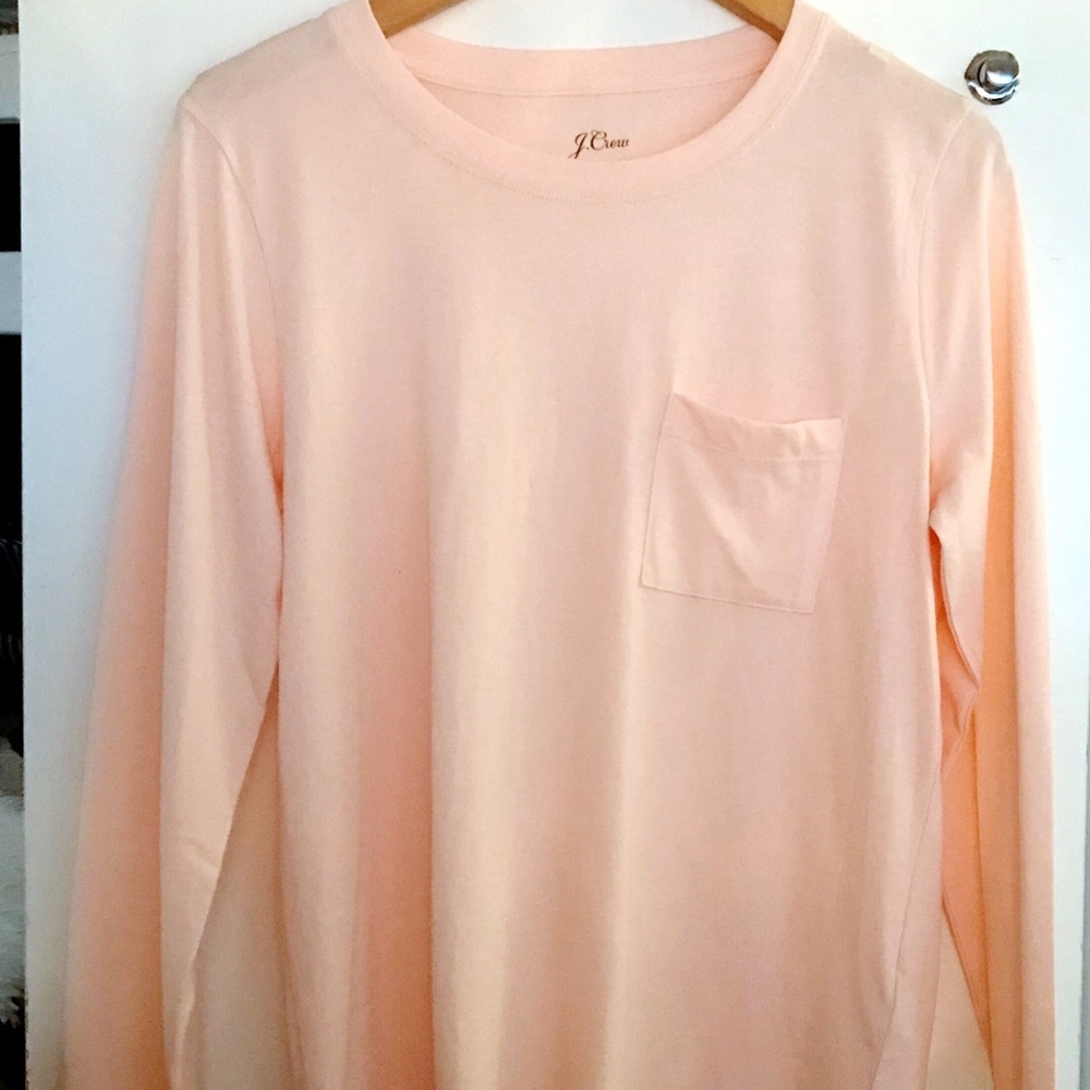 J. CREW Essential Long Sleeve Crew Pocket Tee NWOT